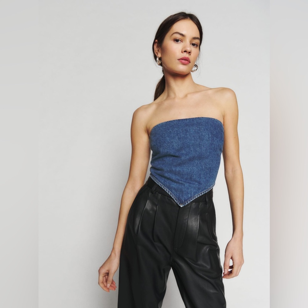 Reformation Braxton denim top - size 2